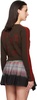 Red & Brown Ribbon Embroidery Knit Cardigan