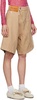 Tan Twisted Workwear Shorts