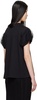 Black Tulle Overlay Puff Sleeve T-Shirt