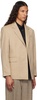 Tan Padded Shoulder Blazer