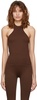 Brown Ribbed Tank Top