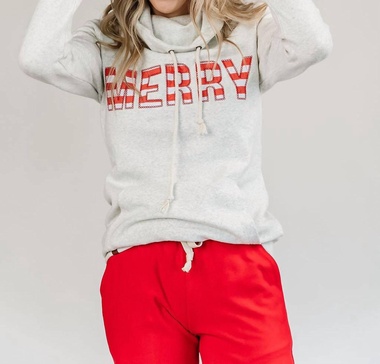 cowlneck sweatshirt in merry