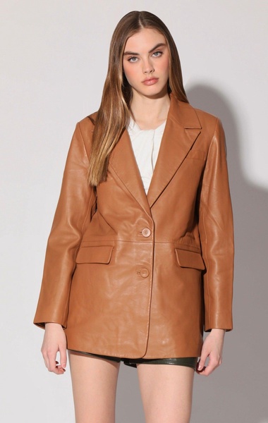 kiki blazer, camel - leather