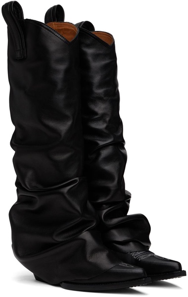 Black Mid Cowboy Sleeve Boots