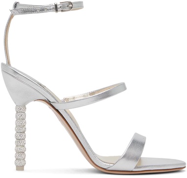 Silver Rosalind Crystal Heeled Sandals