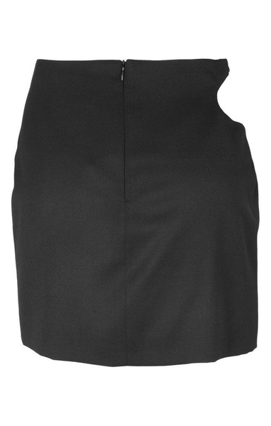 Low Classic Curved Cut-Out Mini Skirt