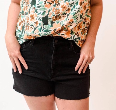 malta blouse in green/orange floral