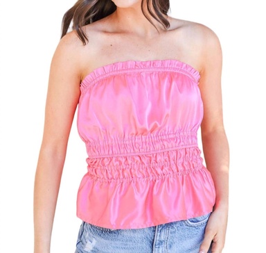 oh so girly peplum top in candy pink