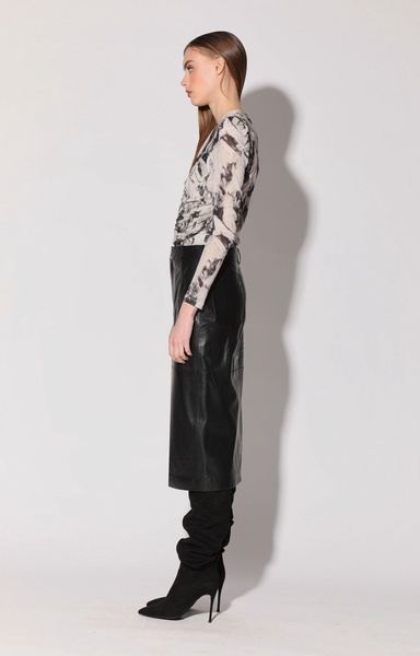 selene skirt, black - leather