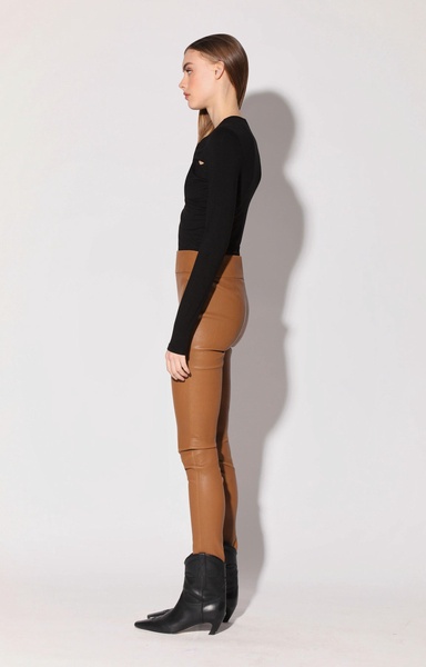 raquelle pant, camel - stretch leather