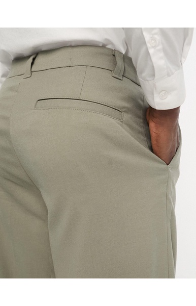 New Look relaxed pleat front pants in khaki