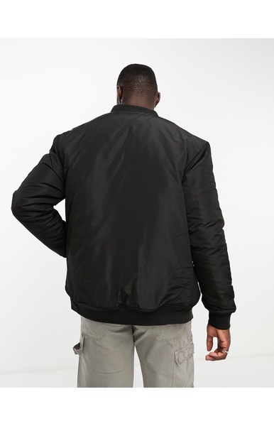 Threadbare Tall oversized bomber jacket in black