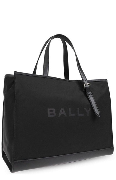 Bally Logo Printed Open Top Shopper Bag