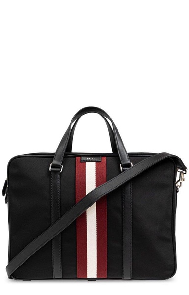 Bally Stripe Detailed Zipped Laptop Bag