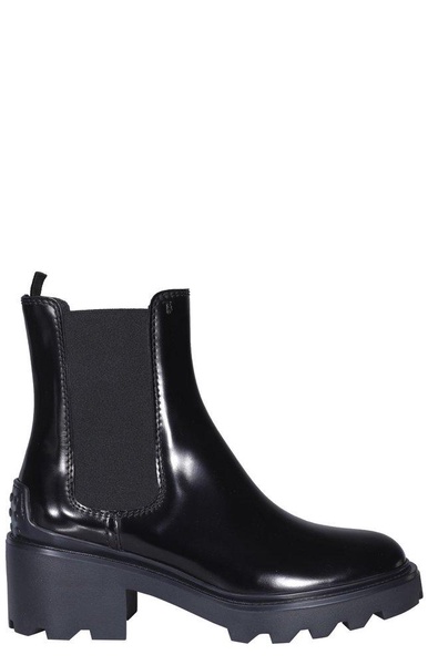 TOD'S Sleek Chelsea Leather Heel Boots