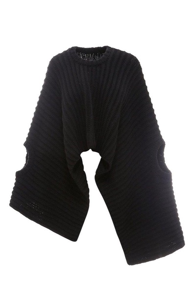 Ann Demeulemeester Rib-Knitted Asymmetric Cape