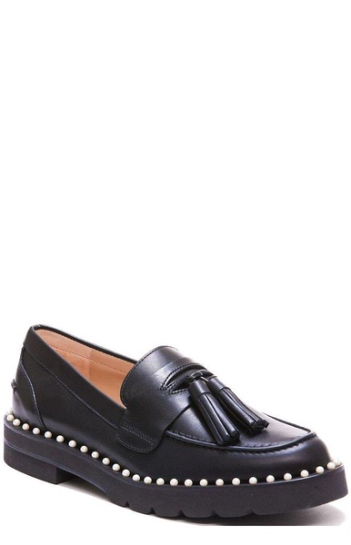 Stuart Weitzman Mila Pearl Embellished Loafers