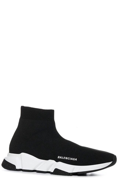 BALENCIAGA Men's Black Knit Speed Sneakers for FW23