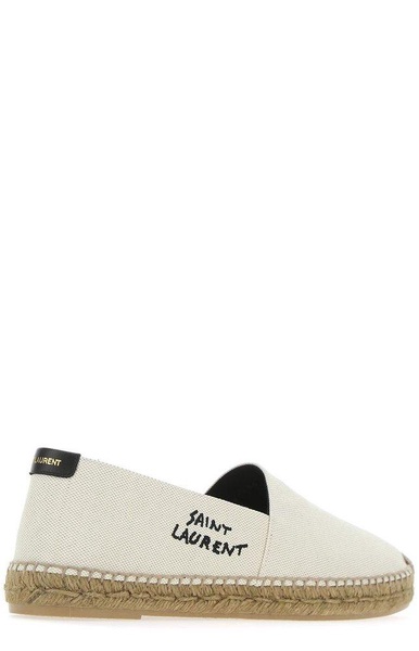 Saint Laurent Logo Embroidered Slip-On Espadrilles