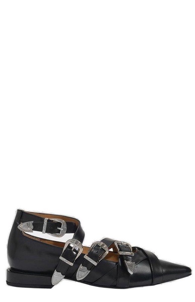 Toga Pulla Buckled Pointed Toe Loafers