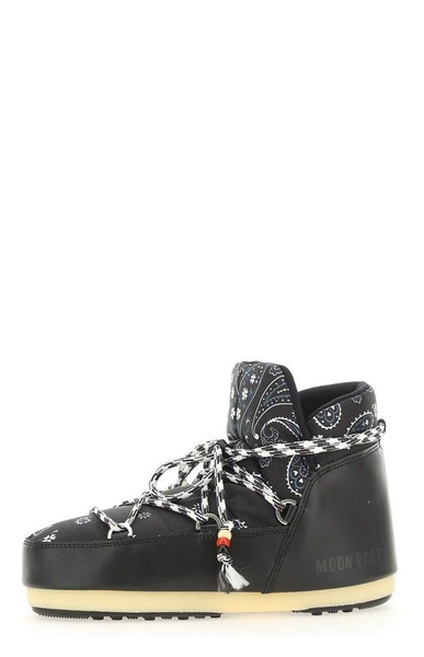 Alanui Bandana-Printed Lace-Up Snow Boots