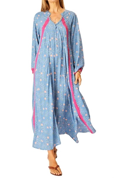 fiore maxi dress in pinwheel denim