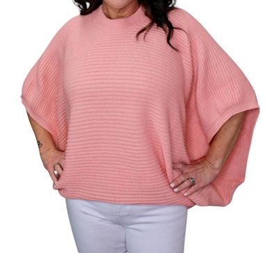 meg pullover poncho in blush