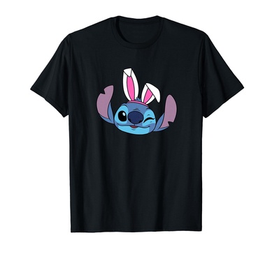 Amazon Essentials Disney Stitch Winking Spring Easter Bunny Ears T-Shirt