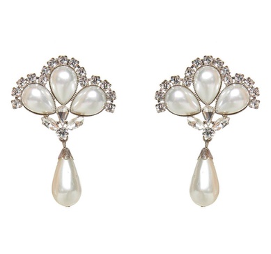 Alessandra Rich Pendant Detailed Clip-On Earrings