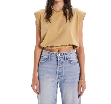 the swiper crop top in bronze mist