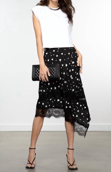 zanary lace detail skirt in black