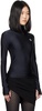 Black Tight High Neck Long Sleeve T-Shirt