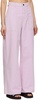 Pink Contrast Stitch Trousers