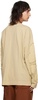 Beige Frayed Long Sleeve T-Shirt