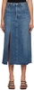 Blue Raian Splice Rework Denim Midi Skirt