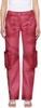 Pink Spiral Leather Cargo Pants