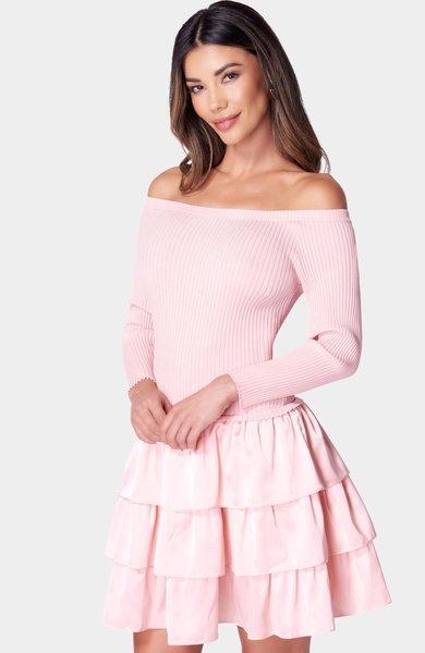 Women's Off The Shoulder Tiered Dress - XXSmall