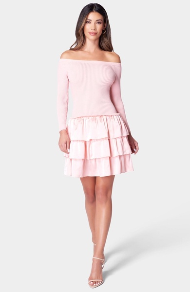 Women's Off The Shoulder Tiered Dress - XXSmall