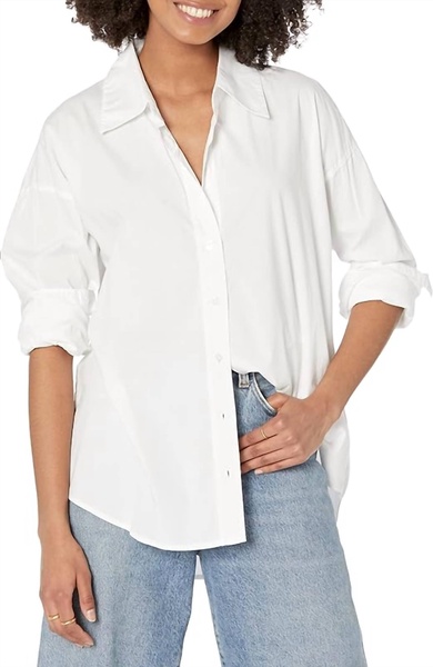 poplin shirt in white