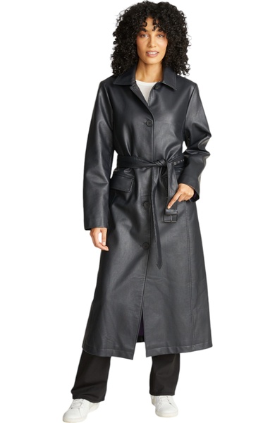 rebecca minkkoff women's vegan leather trench