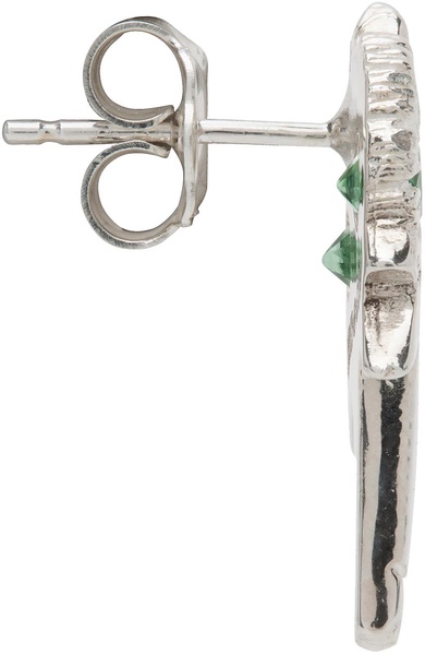 SSENSE Exclusive Silver & Green Bouquet Single Earring