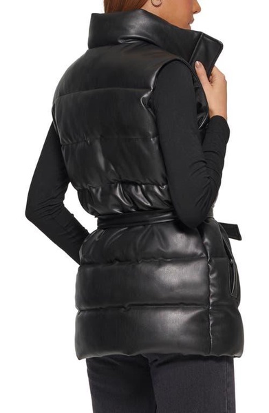 Vegan Leather Puffer Vest