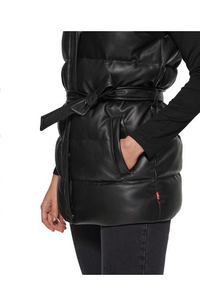 Vegan Leather Puffer Vest