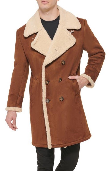 Men's Faux-Shearling Overcoat 