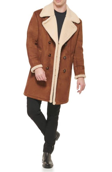 Men's Faux-Shearling Overcoat 