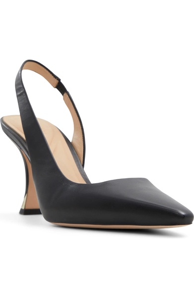 women's ari leather slingback pointed toe pumps, black