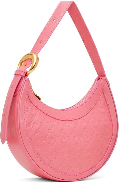 Pink Embossed Leather Mini Eclips Bag