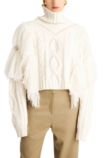 maram chunky sweater in white froth