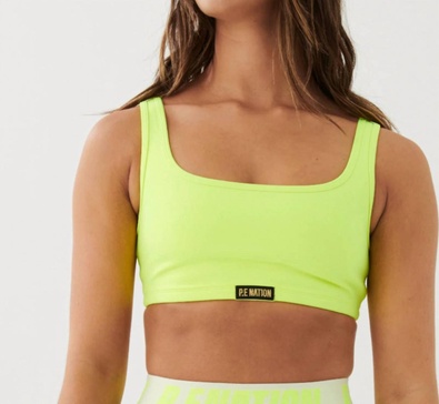 clubhouse sports bra in safety yellow