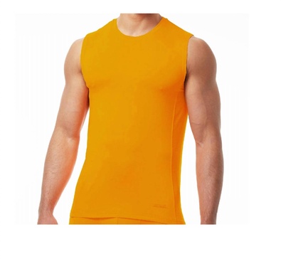 sport muscle tank top shirt in orange